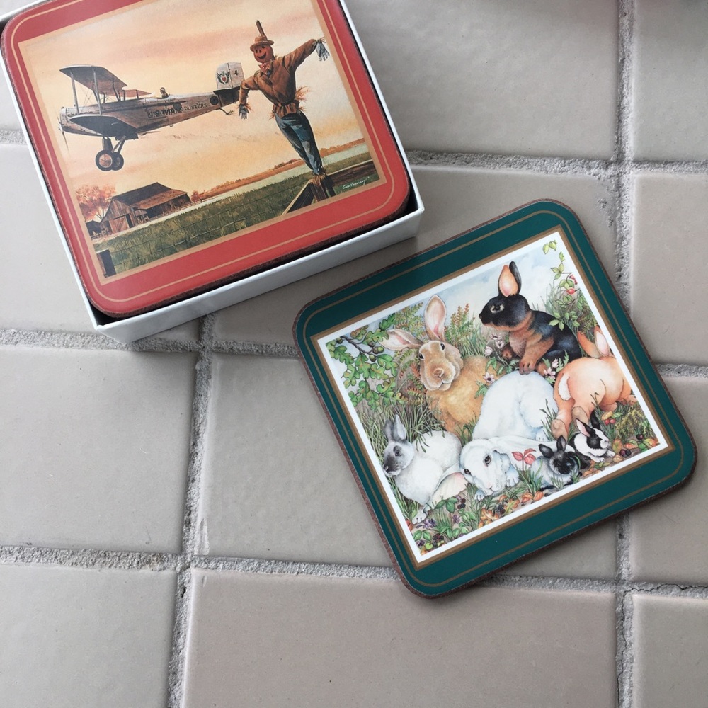 Antique Coasters Vintage Bunny Ears